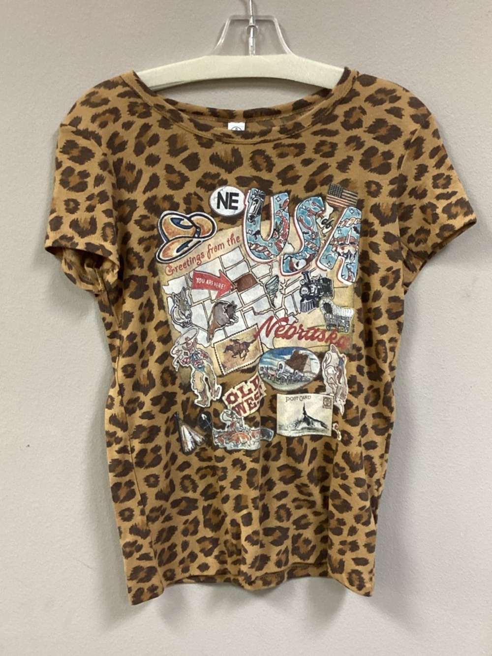 Alternative Brown Leopard Print Short Sleeve Graphic Tee